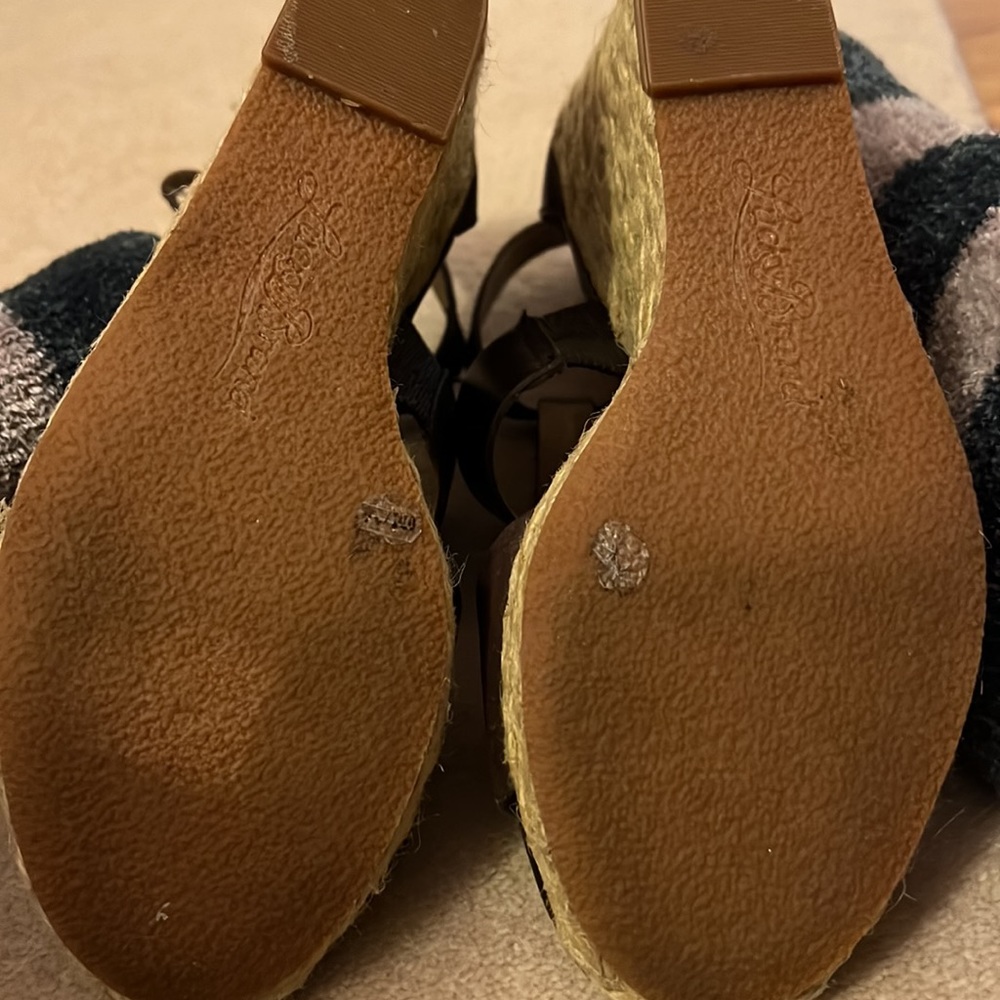 Lucky Brand, espadrille, wedge, chocolate, brown leather - Picture 4 of 6